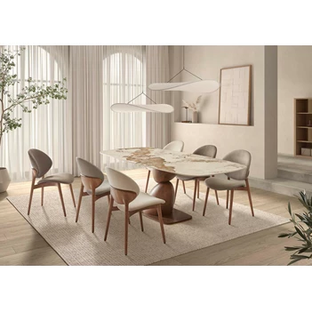 Eettafel Pebble Talia keramiek Elysium Brown Lievens