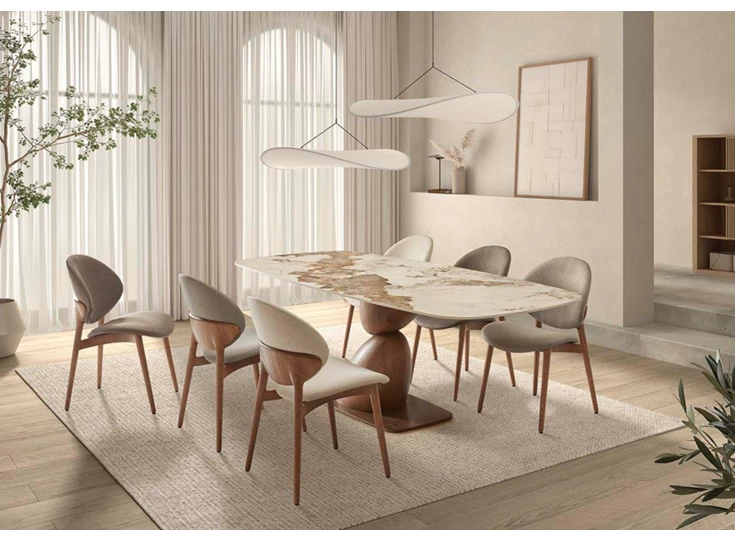 Eettafel Pebble Talia keramiek Elysium Brown Lievens