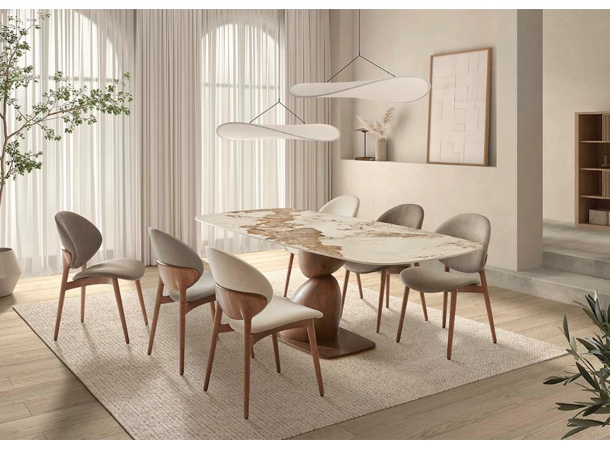 Eettafel Pebble Talia keramiek Elysium Brown Lievens