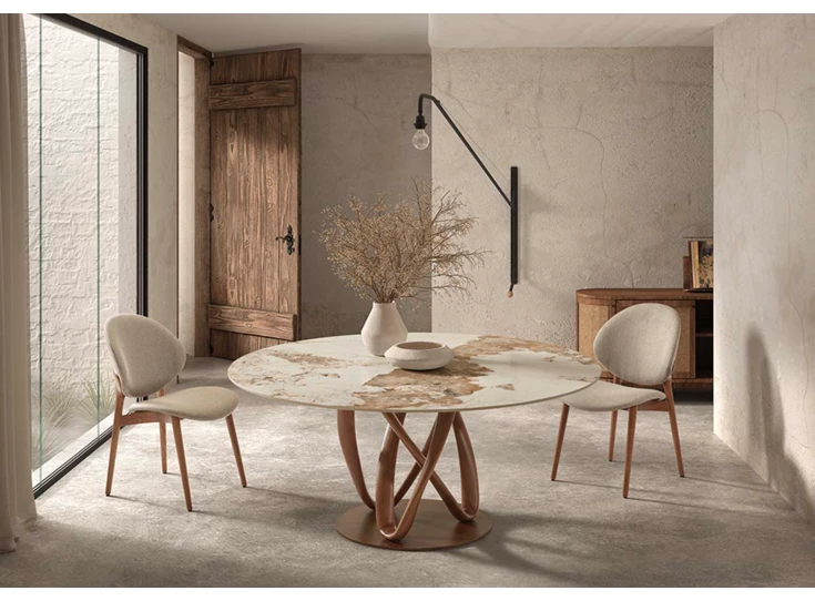 Sfeerfoto Eettafel Symphony Solara keramiek Elysium Brown Lievens