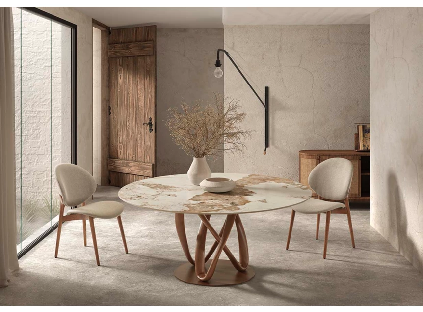 Sfeerfoto Eettafel Symphony Solara keramiek Elysium Brown Lievens