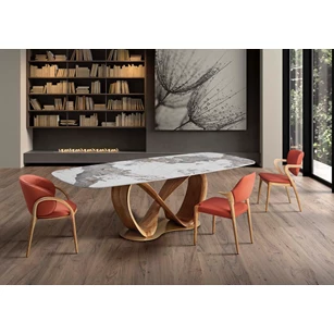 Eettafel Infinity Lyra keramiek Elysium Brown Lievens