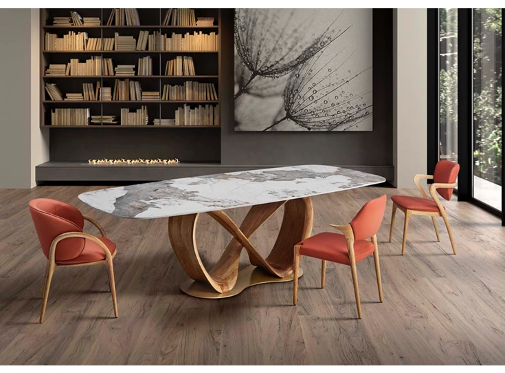 Eettafel Infinity Lyra keramiek Elysium Brown Lievens