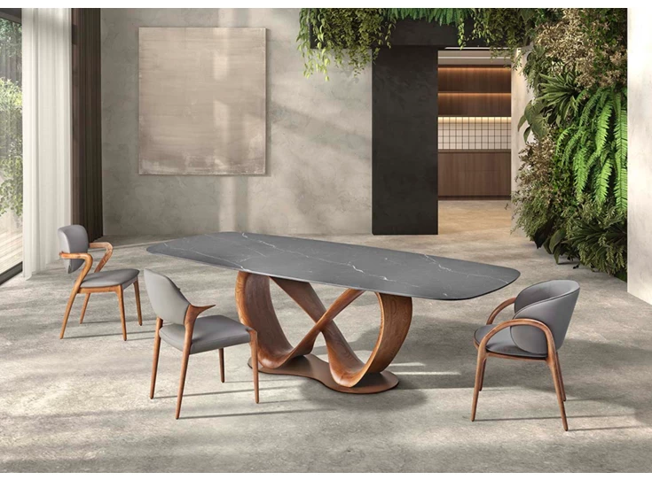 Eettafel Infinity Lyra keramiek Elysium Black Lievens