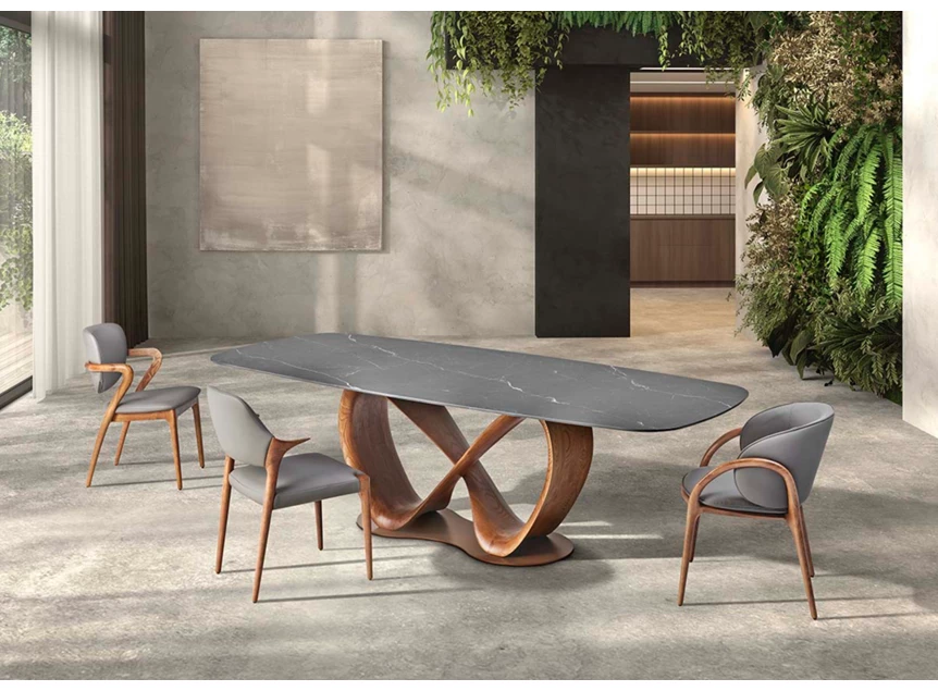Eettafel Infinity Lyra keramiek Elysium Black Lievens