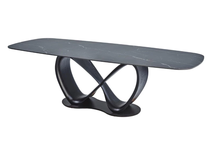 Eettafel Infinity Lyra keramiek Elysium Black poot zwart Lievens