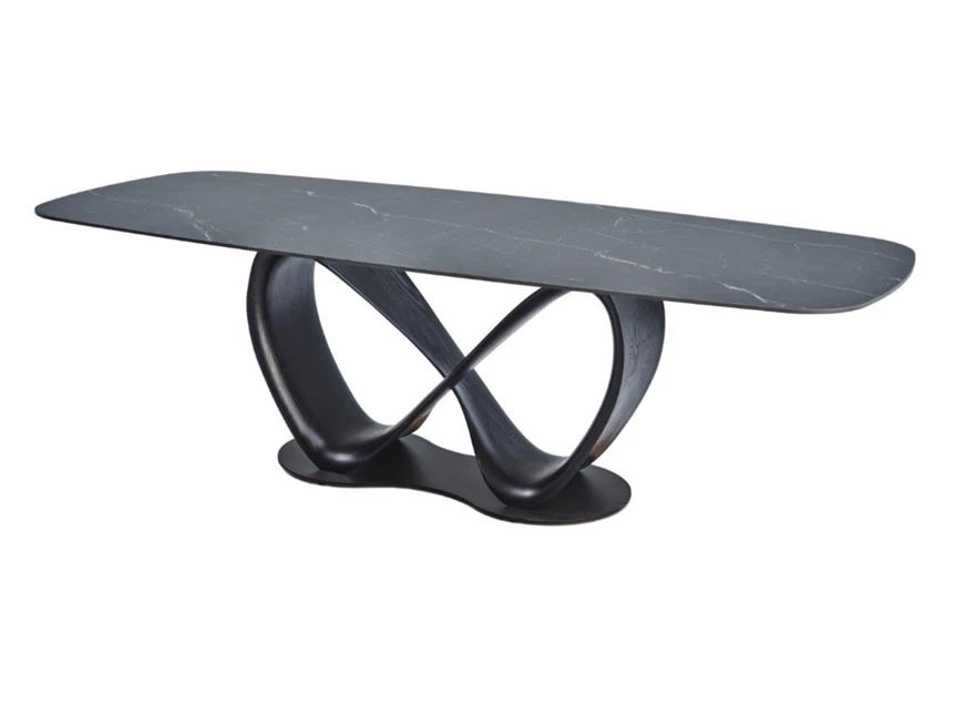Eettafel Infinity Lyra keramiek Elysium Black poot zwart Lievens