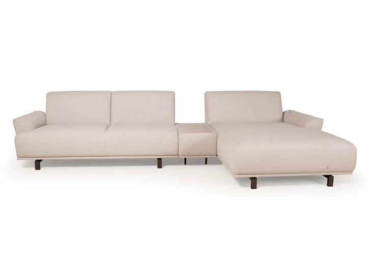 Salon Milou met longchair en tussentafel stof beige Moome by Indera