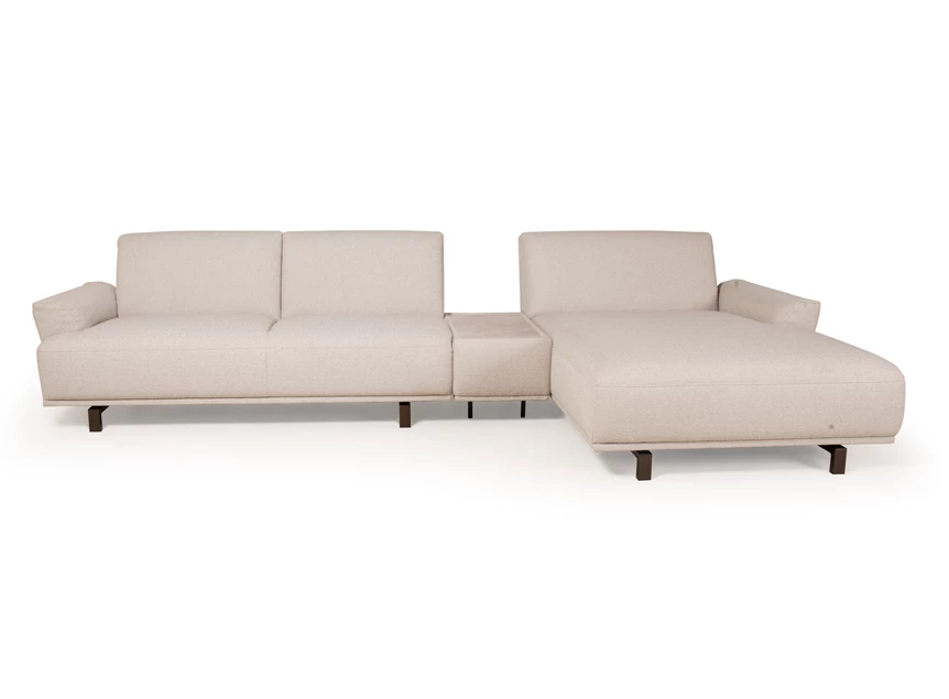 Salon Milou met longchair en tussentafel stof beige Moome by Indera