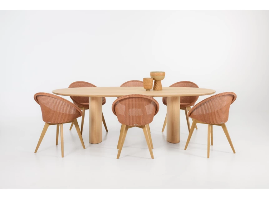 Met stoelen Eettafel Atlas Ellipse massief eik natural 275 cm Vincent Sheppard