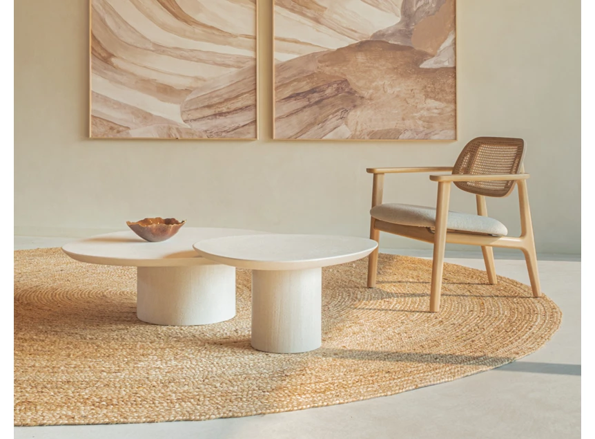 Sfeerfoto Salontafel Ari Small mortex lunar white Vincent Sheppard