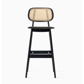 Hoge barstoel Titus black oak uphostered seat Vincent Sheppard