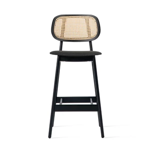Lagge barstoel Titus counter stool black oak uphostered seat Vincent Sheppard