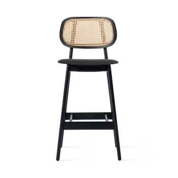 Lagge barstoel Titus counter stool black oak uphostered seat Vincent Sheppard