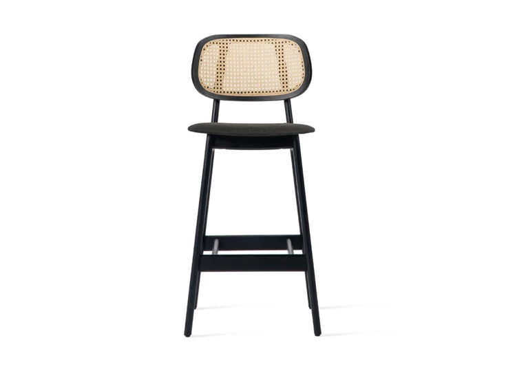 Lagge barstoel Titus counter stool black oak uphostered seat Vincent Sheppard