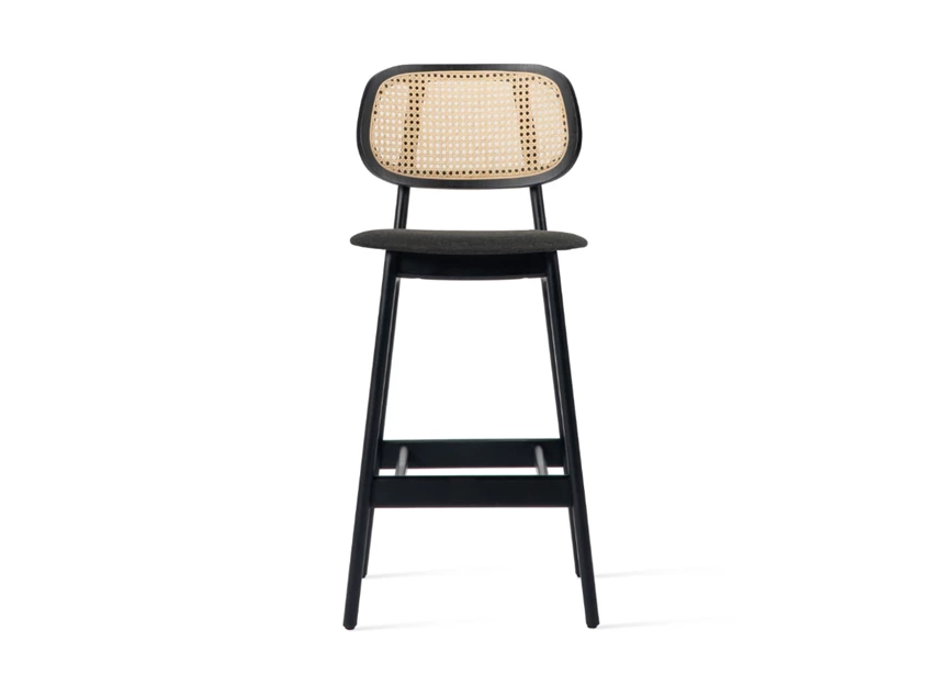 Lagge barstoel Titus counter stool black oak uphostered seat Vincent Sheppard