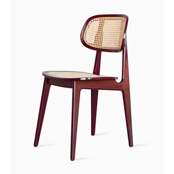 Eetkamerstoel Titus Dining Chair Burgundy Beech Cane Seat Vincent Sheppard