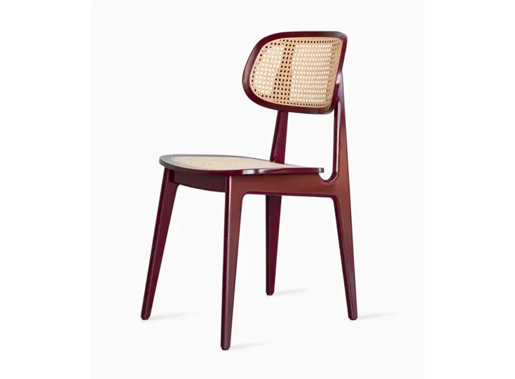 Eetkamerstoel Titus Dining Chair Burgundy Beech Cane Seat Vincent Sheppard