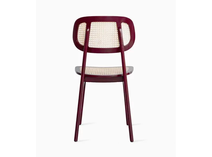 Achterkant Eetkamerstoel Titus Dining Chair Burgundy Beech Cane Seat Vincent Sheppard