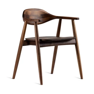 Armstoel Solero Wood massief Amerikaans noot Estetica Home