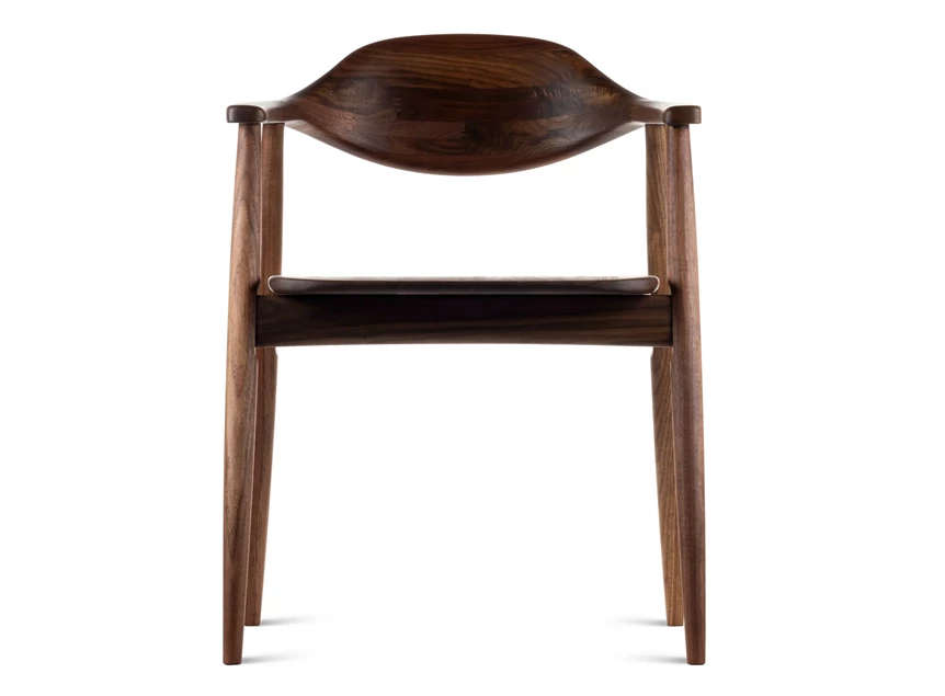 Front Armstoel Solero Wood massief Amerikaans noot Estetica Home