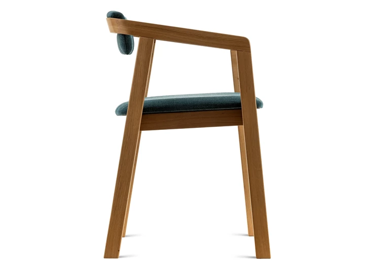 Zijkant Armstoel Sillon massief eik stof Estetica Home