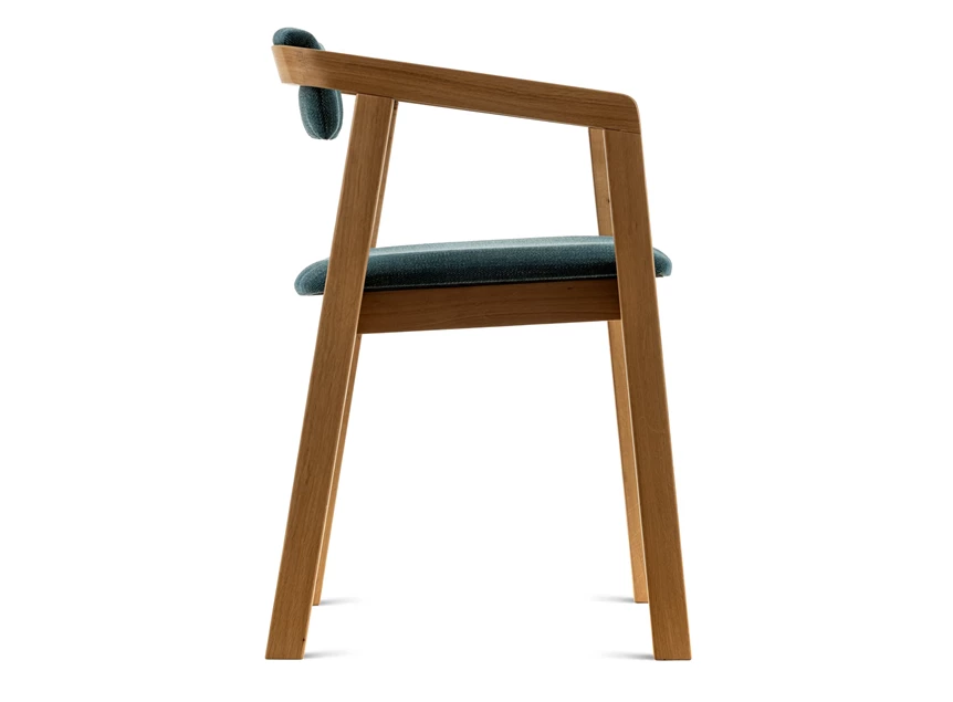 Zijkant Armstoel Sillon massief eik stof Estetica Home