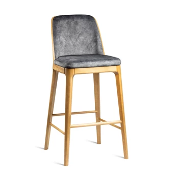 Barstoel Numo hout stof velvet Estetica Home