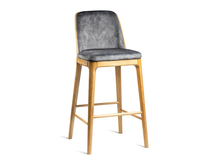 Barstoel Numo hout stof velvet Estetica Home