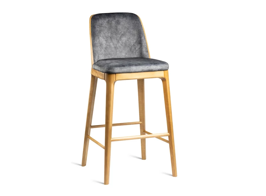 Barstoel Numo hout stof velvet Estetica Home