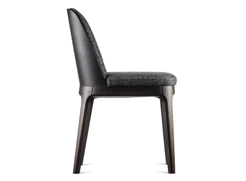 Zijkant Stoel Numo hout beuk stof Estetica Home