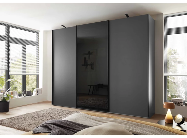 DUBAI_Graphit-D._SWT300cm,H236cm_mitlere Tür Glas Parsol-Grau_m.2Spots schwarz.jpg