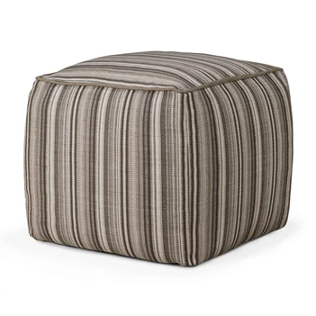 Poef Zahara Outdoor Pouf Grey Stripes 20183 Ethnicraft