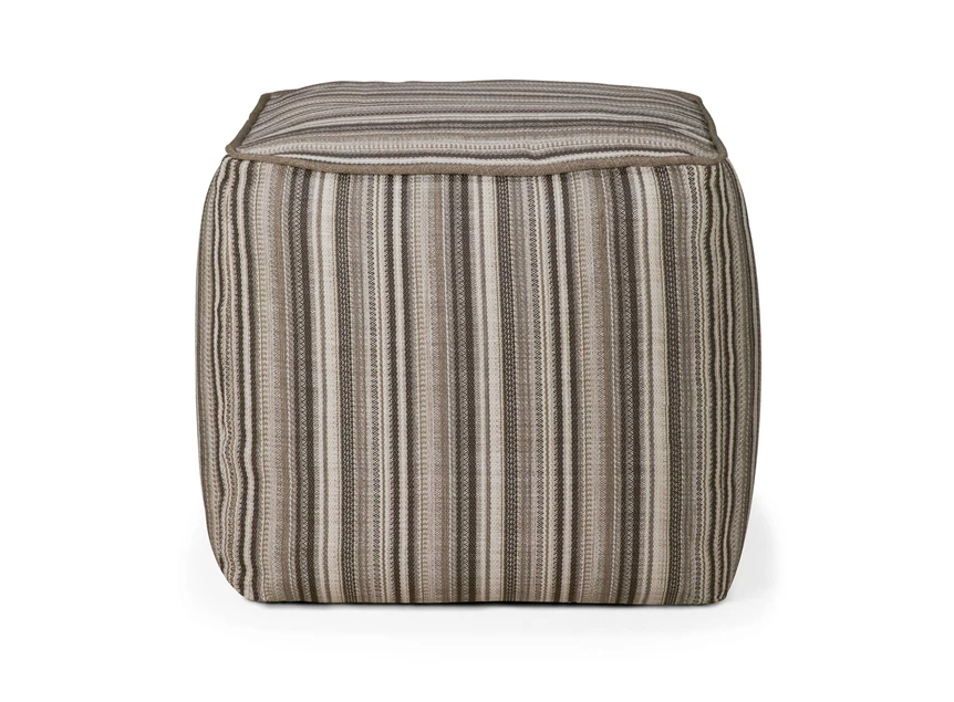Front Poef Zahara Outdoor Pouf Grey Stripes 20183 Ethnicraft