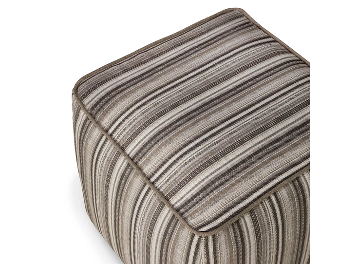 Bovenkant Poef Zahara Outdoor Pouf Grey Stripes 20183 Ethnicraft