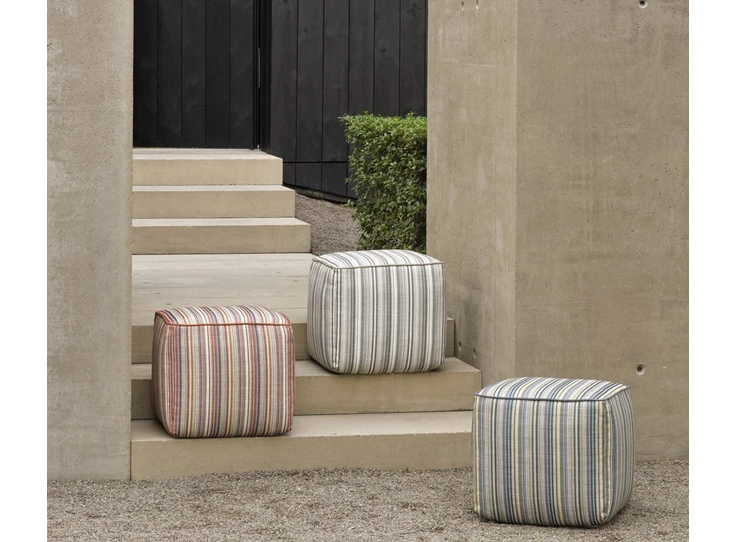 Collectie Poef Zahara Outdoor Pouf Grey Stripes 20183 Ethnicraft