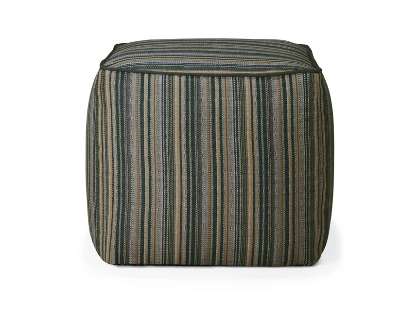 Front Poef Zahara Outdoor Pouf Blue Stripes 20182 Ethnicraft