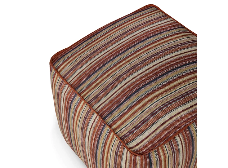 Bovenkant Poef Zahara Outdoor Pouf Terra Stripes 20181 Ethnicraft