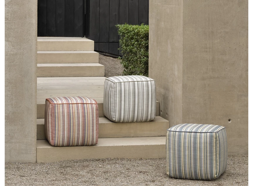 Collectie Poef Zahara Outdoor Pouf Terra Stripes 20181 Ethnicraft