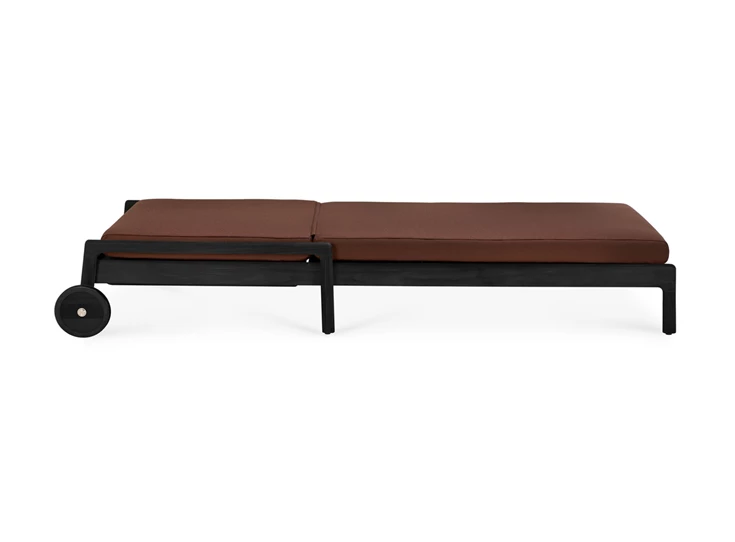Plat Ligzetel Teak Jack Outdoor Adjustable Black Lounger Burgundy 10344 Ethnicraft