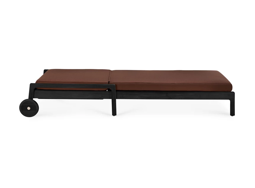 Plat Ligzetel Teak Jack Outdoor Adjustable Black Lounger Burgundy 10344 Ethnicraft