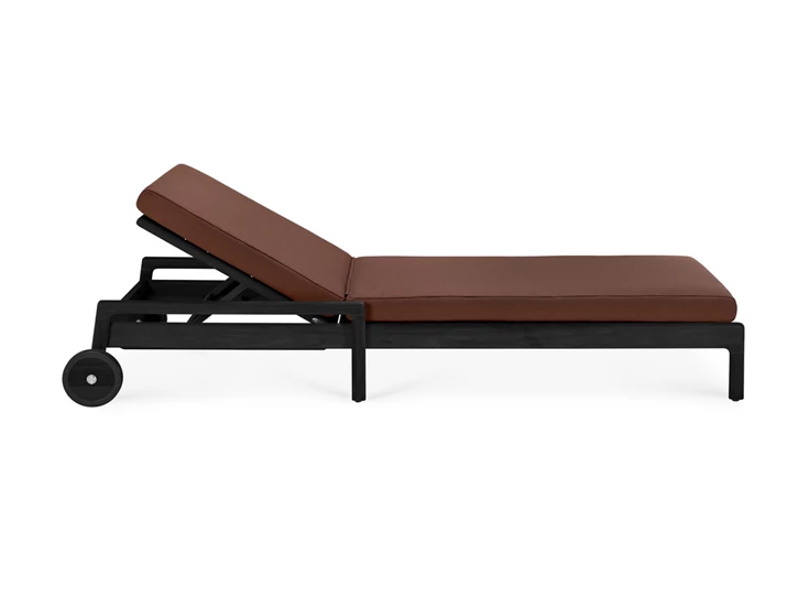 Recht Ligzetel Teak Jack Outdoor Adjustable Black Lounger Burgundy 10344 Ethnicraft