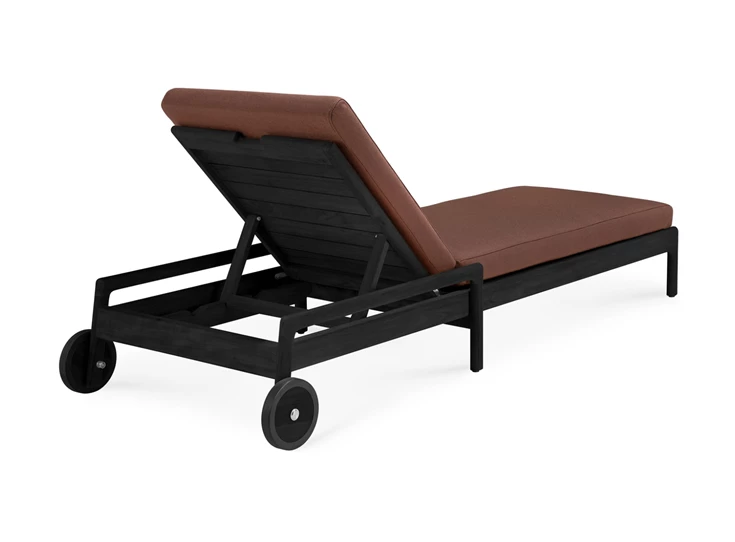 Achterkant Ligzetel Teak Jack Outdoor Adjustable Black Lounger Burgundy 10344 Ethnicraft
