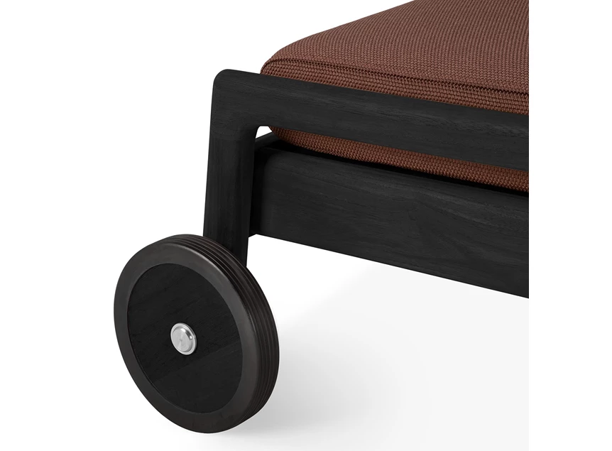 Wielen Ligzetel Teak Jack Outdoor Lounger Burgundy 10344 Ethnicraft