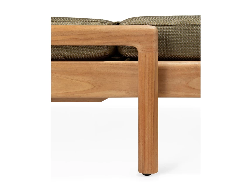 Frame Ligzetel Teak Jack Outdoor Adjustable Lounger Green fabric 10335 Ethnicraft