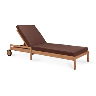 Ligzetel Teak Jack Outdoor Adjustable Lounger Burgundy 10334 Ethnicraft