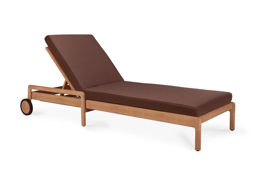 Ligzetel Teak Jack Outdoor Adjustable Lounger Burgundy 10334 Ethnicraft
