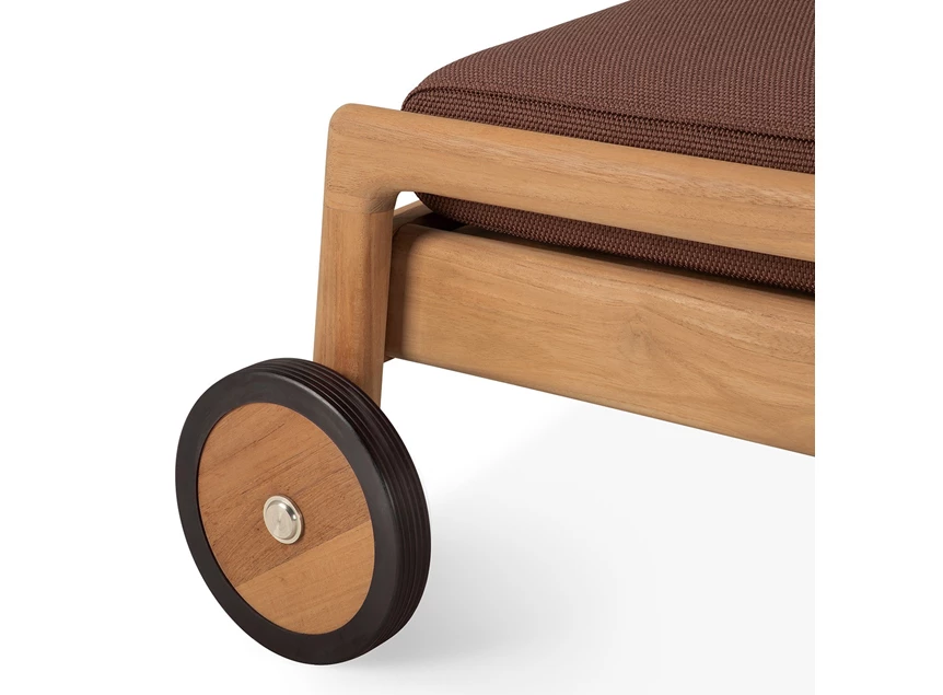 Wielen Ligzetel Teak Jack Outdoor Adjustable Lounger Burgundy 10334 Ethnicraft