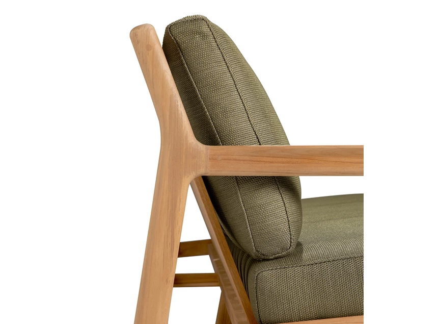 Zijkant Lounge Teak Jack Outdoor Sofa 3 seater green fabric 10439 Ethnicraft