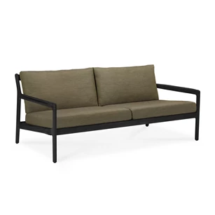 Lounge Teak Jack Black Outdoor Sofa 2 seater green fabric 10437 Ethnicraft
